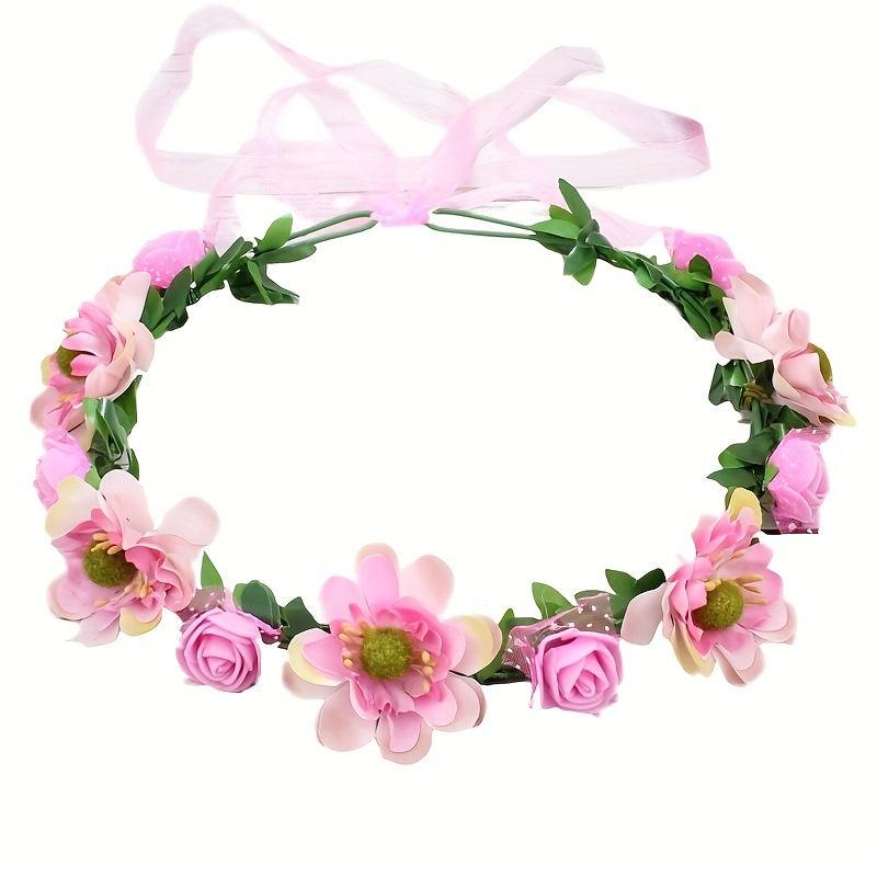 Floral Wreath Headband Boho Bride Headwear