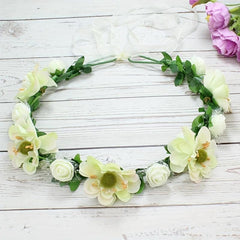 Floral Wreath Headband Boho Bride Headwear