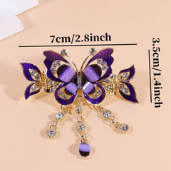 Vintage Rhinestone Tassel Claw Hair Clip
