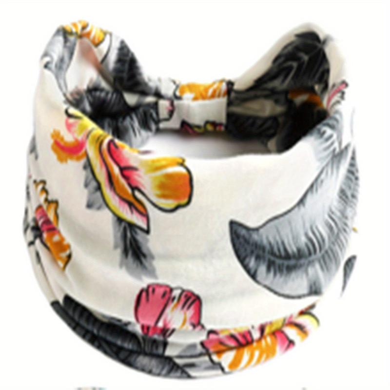 Boho Floral Hair Band Wide Headband For Women With Curly Hair