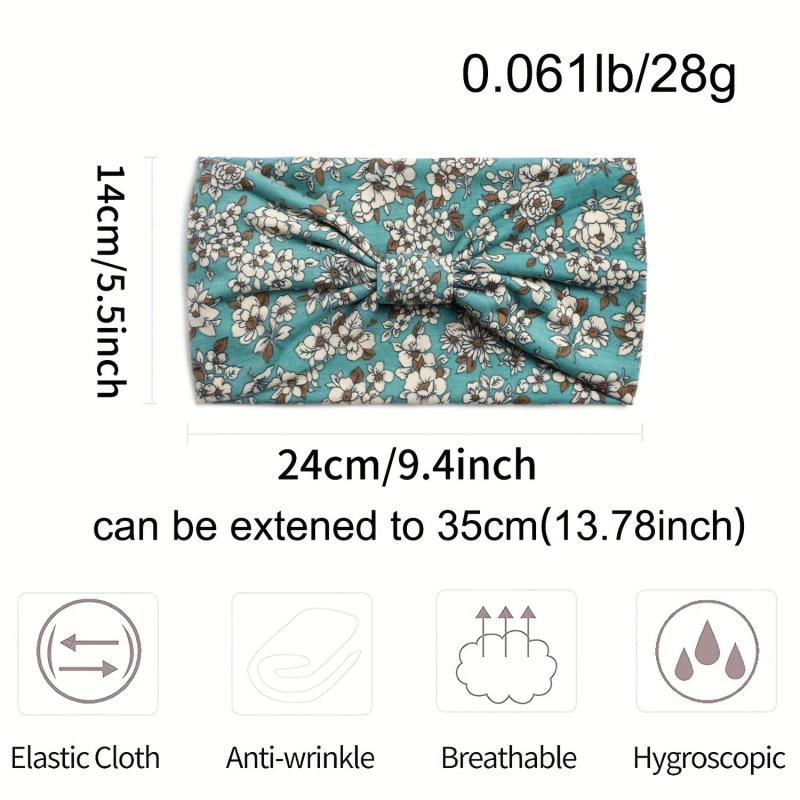 Boho Floral Hair Band Wide Headband For Women With Curly Hair