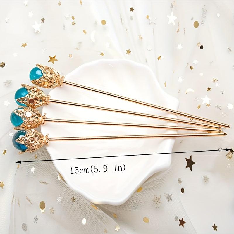 Ancient Style Golden Stick Hairpin Daisy Hairpin Straight Hairpin