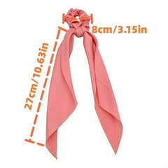 Solid Hair Tie Knotted Ribbon Satin Scrunchie Hair Accessories