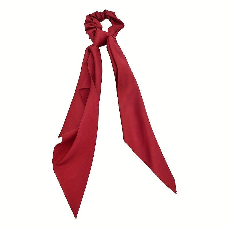 Solid Hair Tie Knotted Ribbon Satin Scrunchie Hair Accessories
