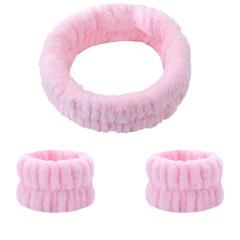 3pcs Flannel Headband Hair Scrunchies Set for Women, Girls