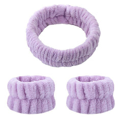 3pcs Flannel Headband Hair Scrunchies Set for Women, Girls