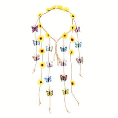 Daisy Flower Butterfly Headband Tassel Hair Bands Hair Accessories