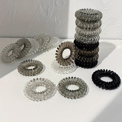 18pcs Small Spiral Hair Tie Elastic No Crease Hair Rope Ponytail Holder