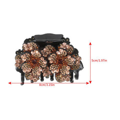 Retro Flower Rhinestone Hair Claw Women's Hair Accessories