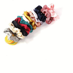 12pcs Crystal Satin Large Scrunchies Hair Rope Ponytail Holder Hair Access