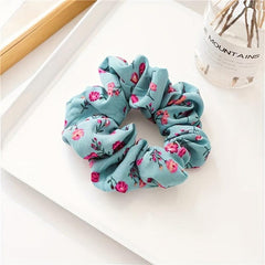 Flower Scrunchie Crackle Pastoral Style Hair Tie Women's Bundle Hair Decoration