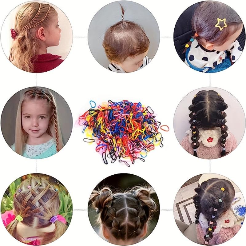 1000pcs Girls Hair Accessories Set with Rubber Bands and Cutter