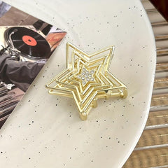 Star Hair Claw Rhinestone Shark Claw for Braids Women