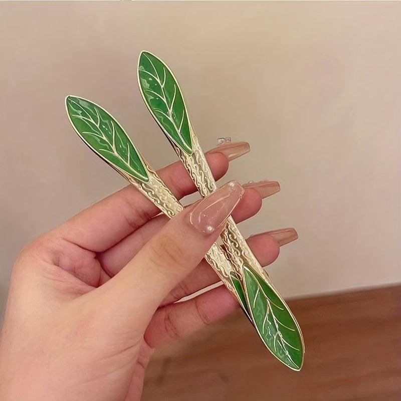 Chinese Green Alloy Hairpin Cheongsam Dress Up Accessories