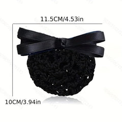 Women's Bow Hair Clip Hair Bun Ponytail Clip Nurse Lady Dance Work Headdress