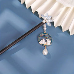 Wooden Hairpin Ancient Style Tassel Hairpin Bunny Pendant Hairpin