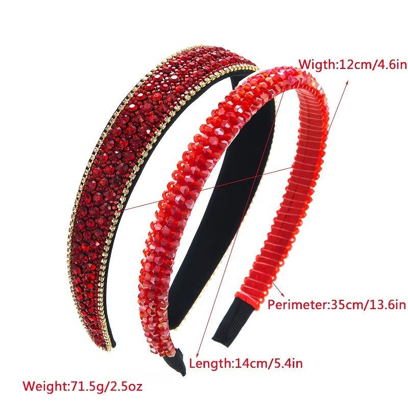 2pcs Rhinestone Headband Crystal Hairband Hair Accessories