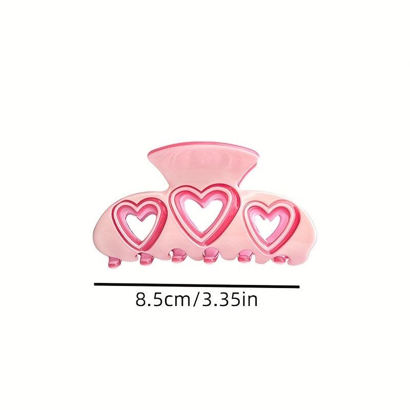 Sweet Y2K Style Hollow Heart Hair Claw Clip for Women