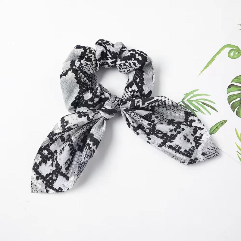 Leopard Print Bow Hair Scarf Scrunchies Boho Hair Tie Elastic Hair Scrunchy