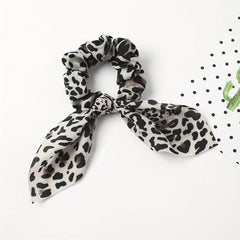 Leopard Print Bow Hair Scarf Scrunchies Boho Hair Tie Elastic Hair Scrunchy