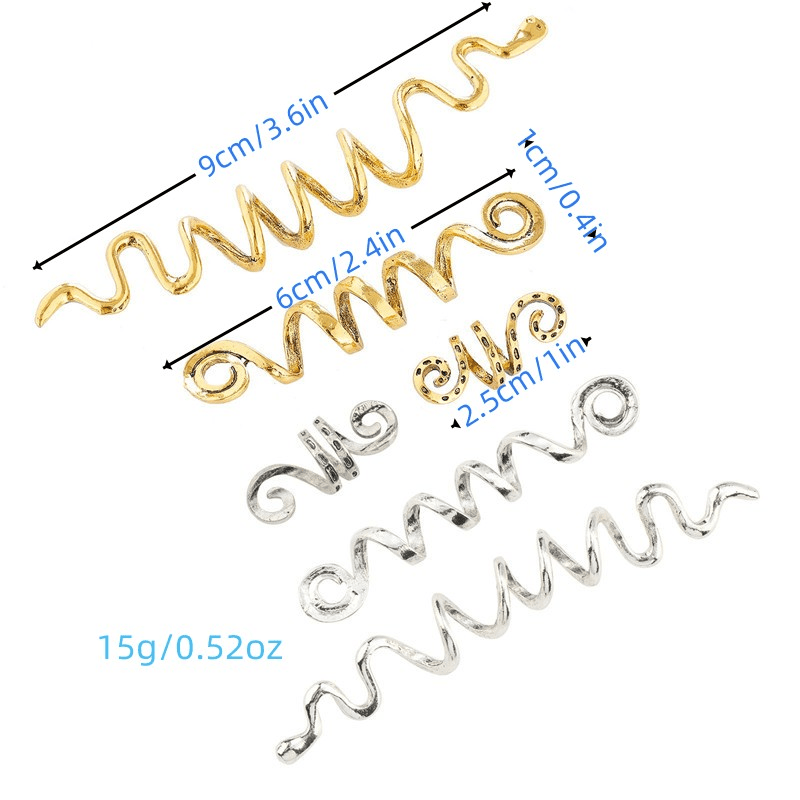 African Dreadlock Braid Hair Ring Metal Hair Accessories Set