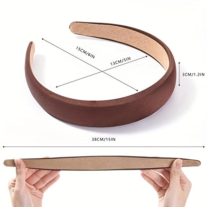 Satin Solid Headband Sponge Padded Head Hoop Hair Band Hair Accessories