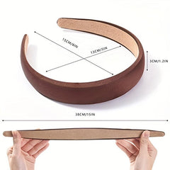 Satin Solid Headband Sponge Padded Head Hoop Hair Band Hair Accessories