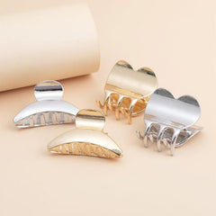 Minimalist Metal Hair Claw Clips Golden/Silvery Hair Clips for Women