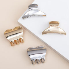 Minimalist Metal Hair Claw Clips Golden/Silvery Hair Clips for Women
