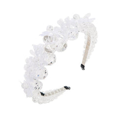 Crystal Flower Beaded Wide Brim Headband Headdress Hair Accessories