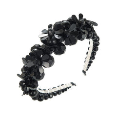 Crystal Flower Beaded Wide Brim Headband Headdress Hair Accessories
