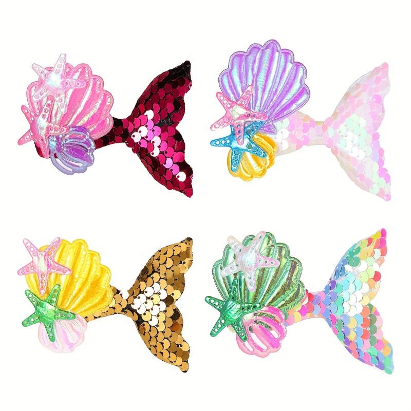 Ocean Series Baby Hair Clip Shell Starfish Decor Duck Billed Clip