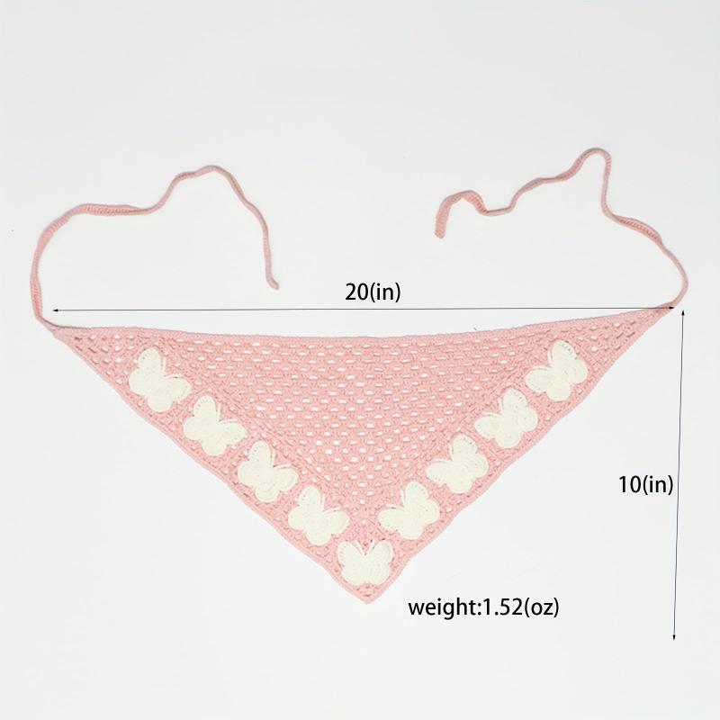 Butterfly Crochet Triangular Scarf Sweet Bandana Headband Hair Accessory