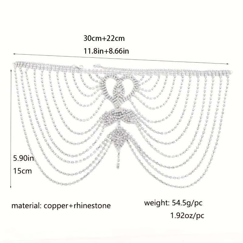 Rhinestone Hair Chain Jewelry Silver Headpiece Tassel Chain Headband