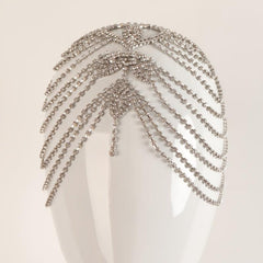 Rhinestone Hair Chain Jewelry Silver Headpiece Tassel Chain Headband
