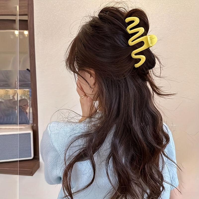 6pcs Wavy Hair Claw Clip Ponytail Holder Nonslip Hair Clip for Women Girls