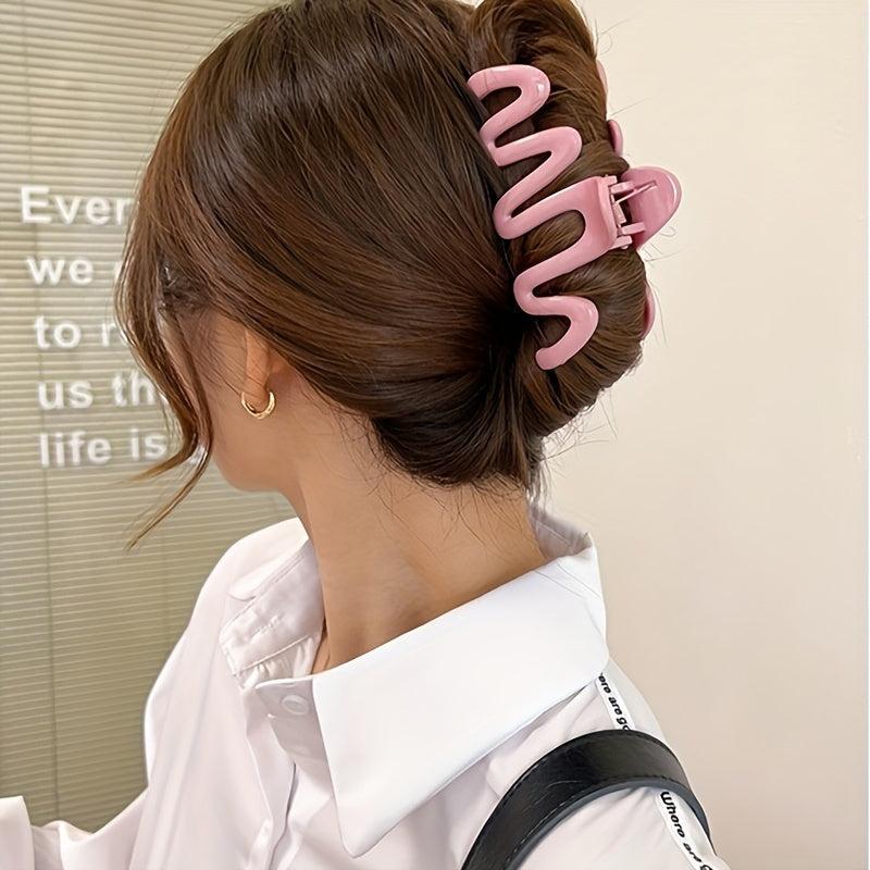 6pcs Wavy Hair Claw Clip Ponytail Holder Nonslip Hair Clip for Women Girls