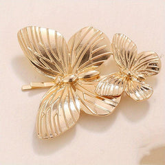 Golden Butterfly Shaped Hair Pin Alloy Hairpin Hair Clip For Side Hair Bang