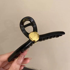 Golden Round Decor Hair Claw Clip Non-slip Ponytail Holder Women Girl Hair Claw