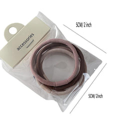 5pcs Solid Hair Tie Ponytail Elastic Rubber Band Hair Accessories