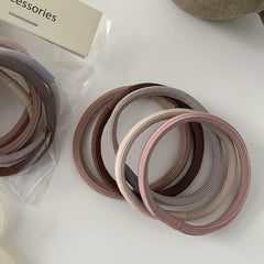 5pcs Solid Hair Tie Ponytail Elastic Rubber Band Hair Accessories