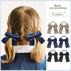 Long Bow Decor Hair Tie Elastic Ponytail Holder Hair Accessories