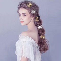 2pcs Butterfly Hair Clip Golden Silvery Hair Accessories For Women