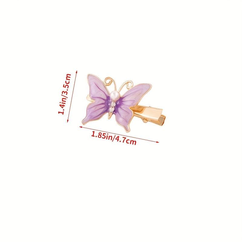 2pcs Butterfly Hair Claw Pearl Decor Clip for Women Girls Hair Bang Braids