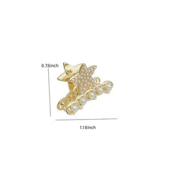 Alloy Hair Clips Pearl Pentagram Small Grab Clip Hair Accessories
