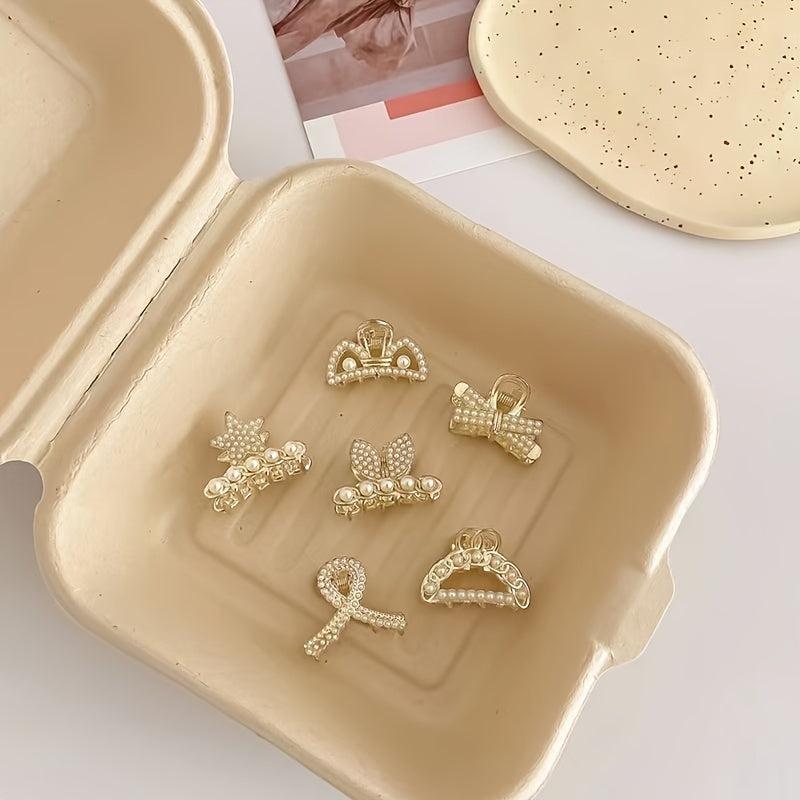 Alloy Hair Clips Pearl Pentagram Small Grab Clip Hair Accessories
