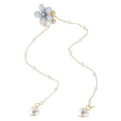 Sweet Jelly Flower Hair Clip With Chain Faux Pearl Tassel Hair Claw