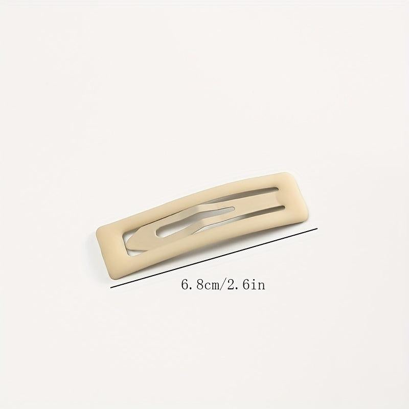 4pcs Matte Snap Clip Rectangle Shaped Hair Clip for Women Girls