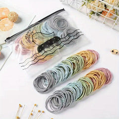 100PCS Thin Head Rope High Elasticity Small Rubber Band Ponytail Hair Tie