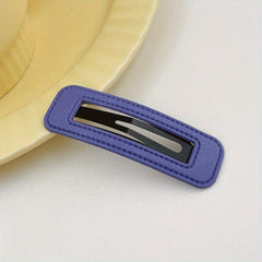5pcs PU Leather Hair Clip Snap Clip Side Hair Bang Braids Women Girls Sweet